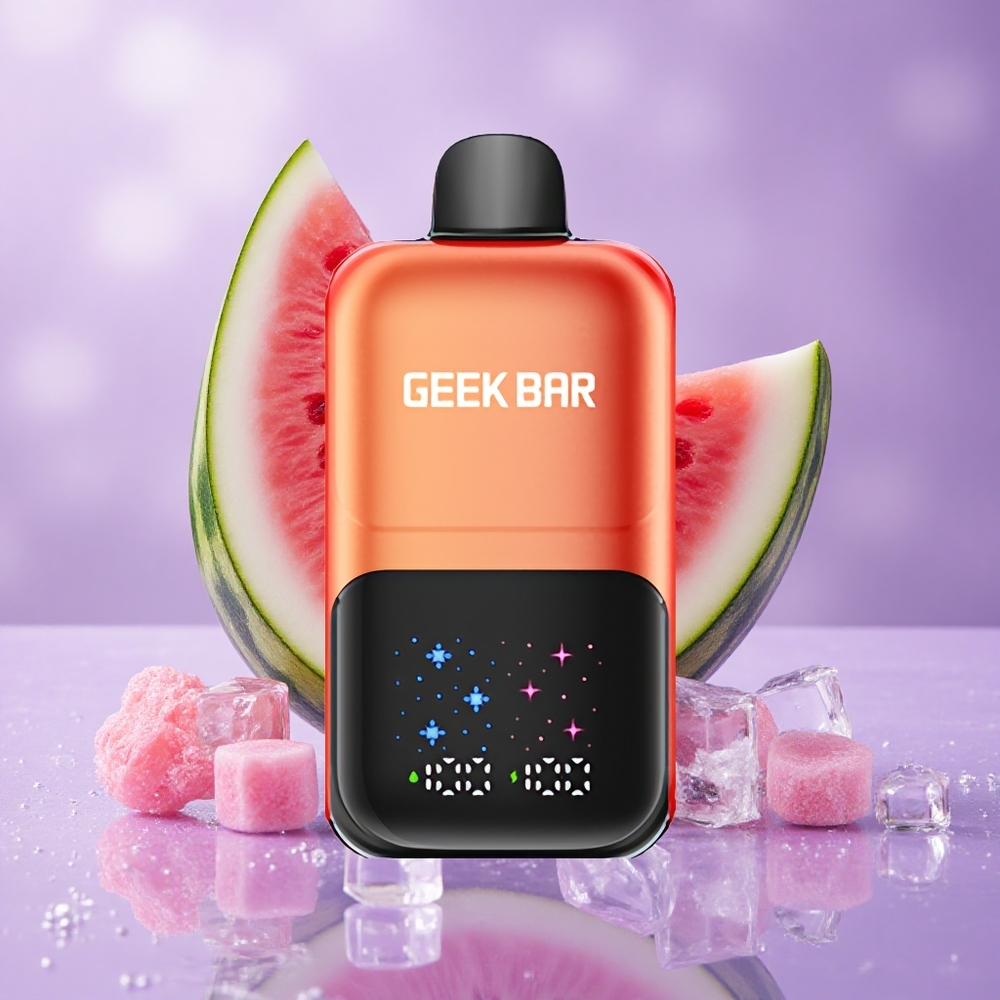 GEEK BAR 2GO 50000 Puffs Dưa Hấu Kẹo Cao Su Băng Màn Hình Lớn Tương Tác Bình Chứa Kép 20mL