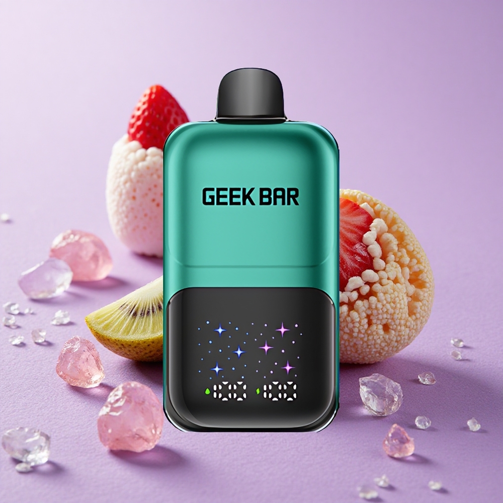 GEEK BAR 2GO 50000 Puffs Dâu Tây & Kiwi Màn Hình Lớn Tương Tác Bình Chứa Kép 20mL