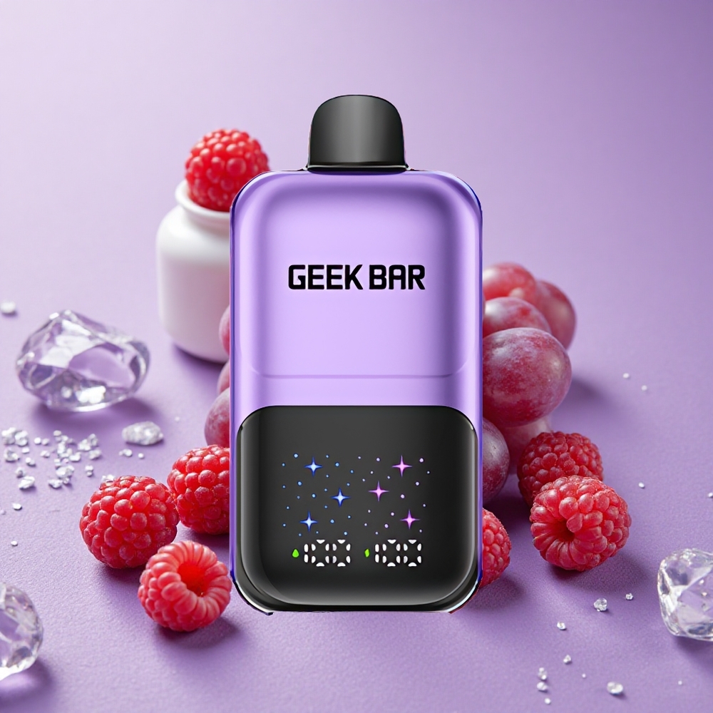 GEEK BAR 2GO 50000 Puffs Nho & Mâm Xôi Màn Hình Lớn Tương Tác Bình Chứa Kép 20mL