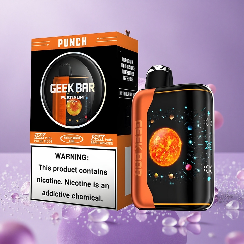 GEEK BAR Platinum Edition 25000 Puffs Chế Độ Thường Màn Hình Cong 3D Động