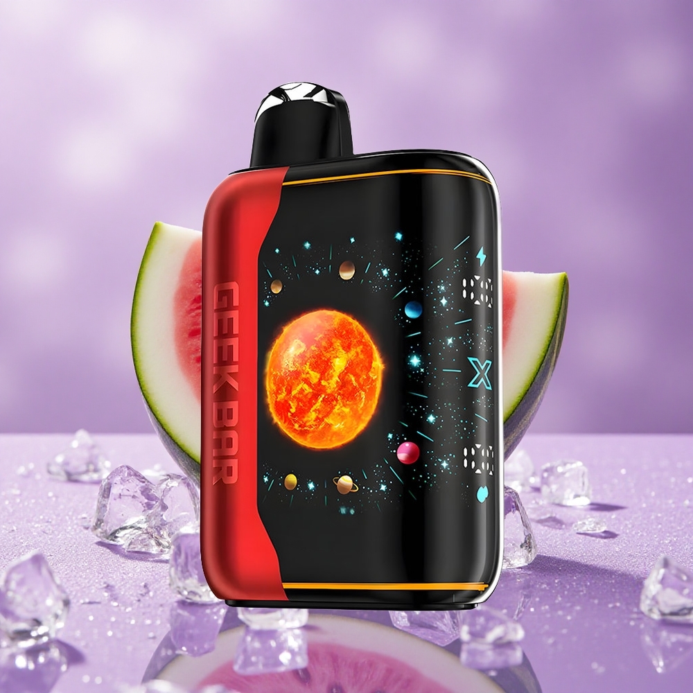 GEEK BAR Platinum Edition 25000 Puffs Dưa Hấu Đá Màn Hình Cong 3D Động Dual Mesh Coil