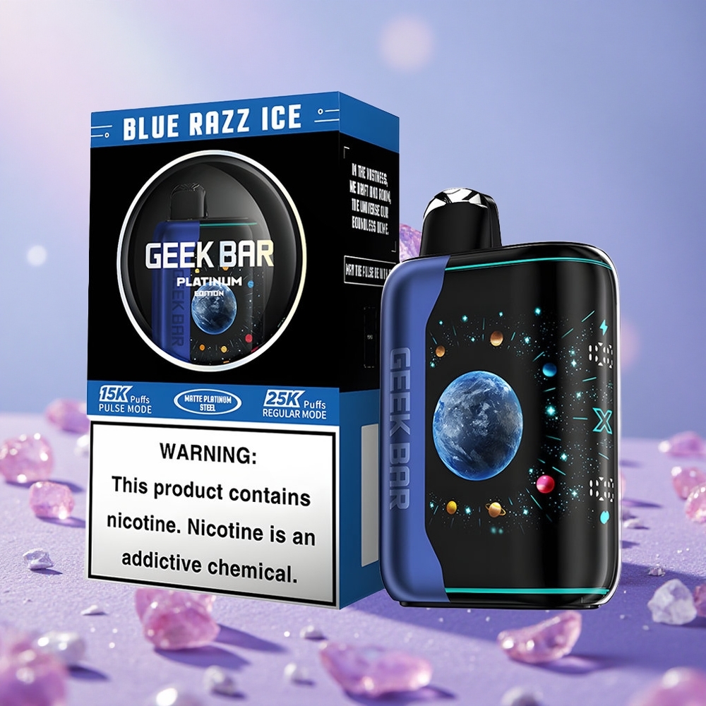 GEEK BAR Platinum Edition 25000 Puffs Màn Hình Cong 3D Động Blue Razz Ice