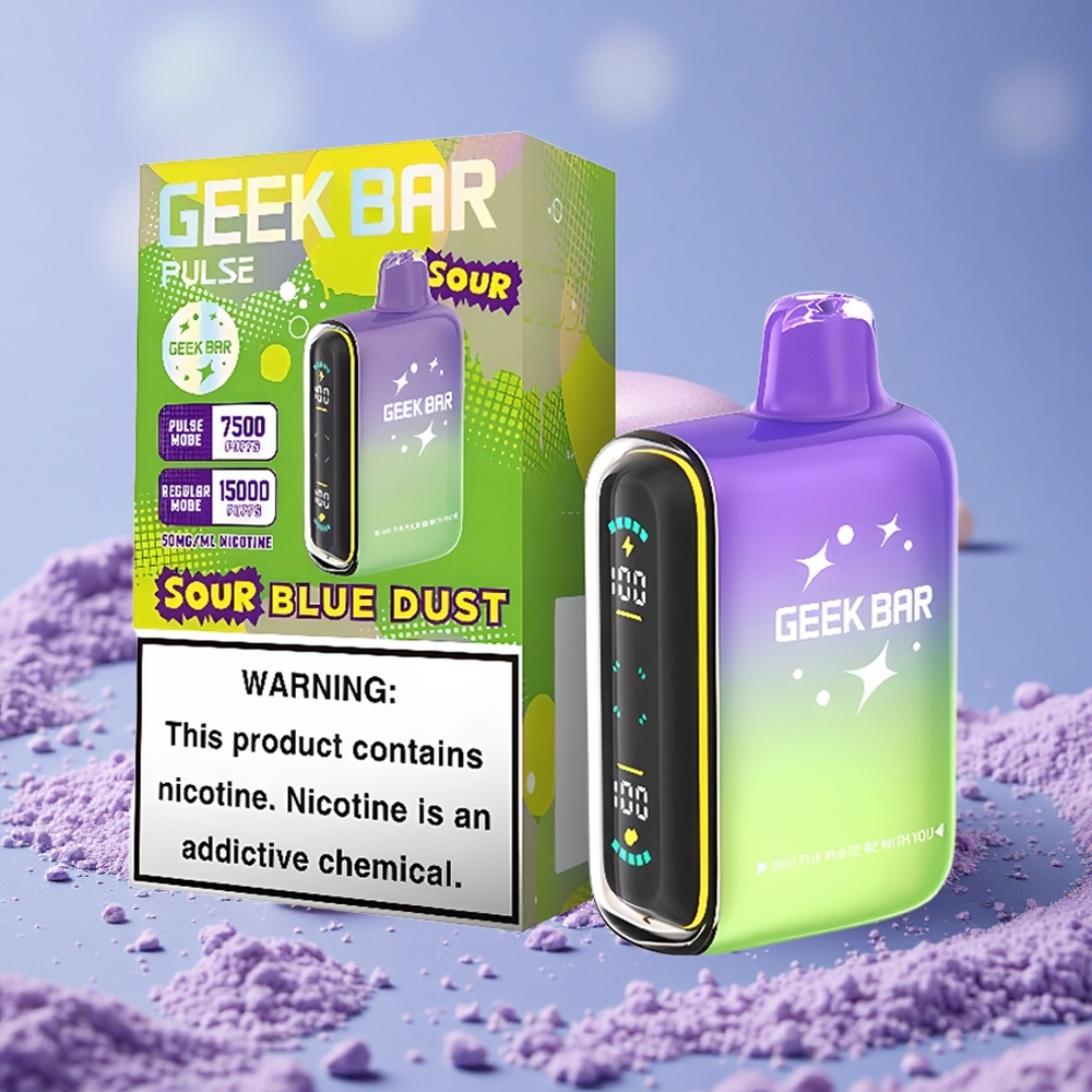 Geek Bar Pulse 15000 Puffs Dòng Chua 16ML Điều Chỉnh Luồng Khí USB Type-C