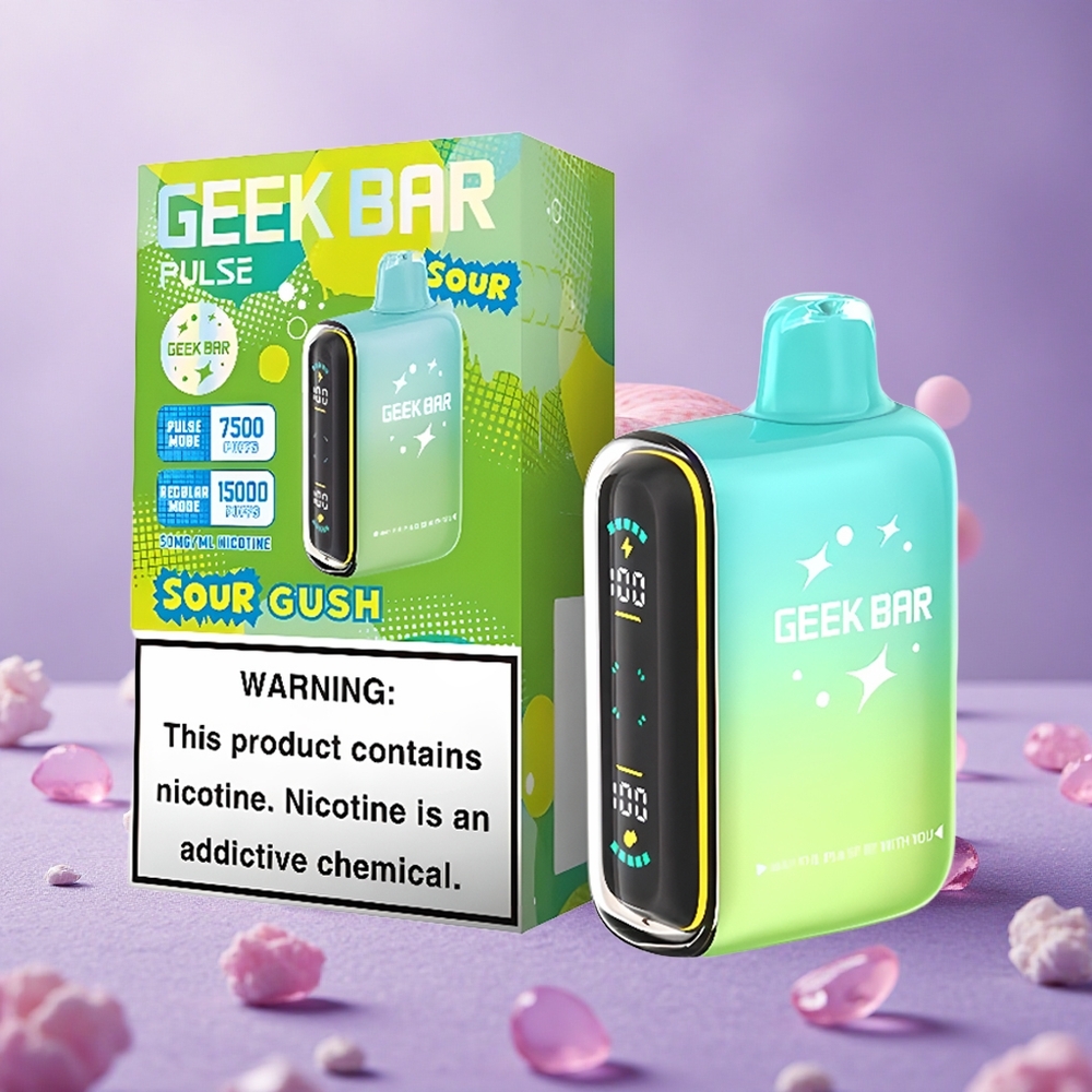 Geek Bar Pulse 15000 Puffs Dòng Chua 16ML Điều Chỉnh Luồng Khí USB Type-C