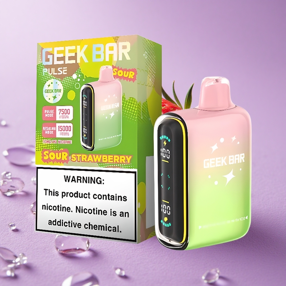 Geek Bar Pulse 15000 Puffs Dòng Chua 16ML Điều Chỉnh Luồng Khí USB Type-C