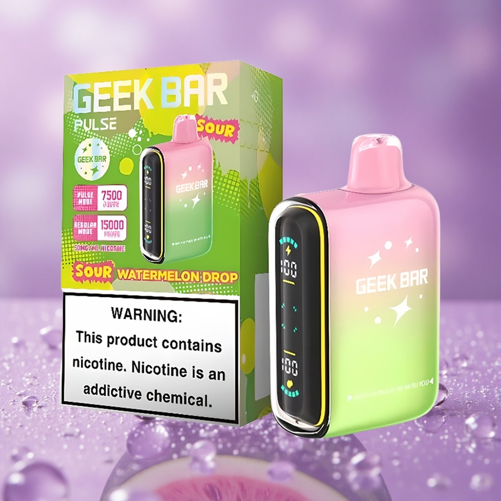 Geek Bar Pulse 15000 Puffs Dòng Chua 16ML Điều Chỉnh Luồng Khí USB Type-C