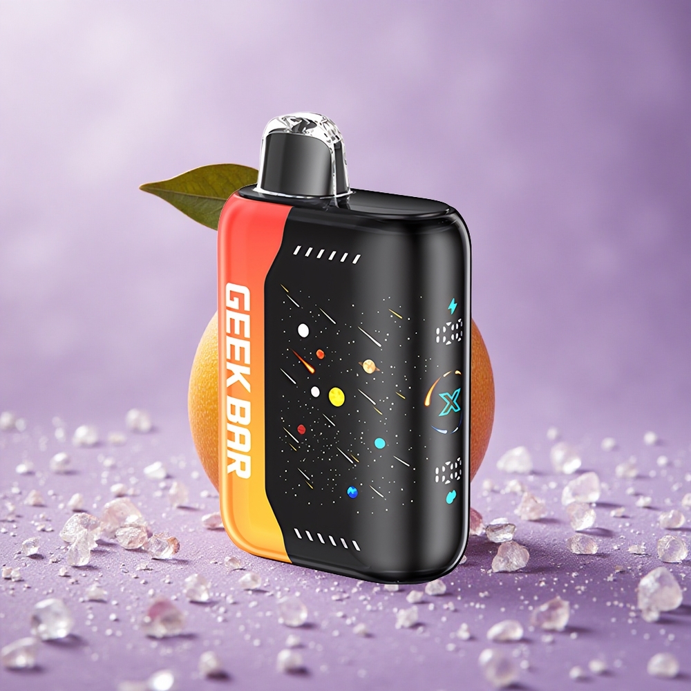 GEEK BAR Pulse X 42K Puffs Phiên Bản Thiên Thạch Rồng Cam Màn Hình 3D Cuộn Dây Lưới Kép