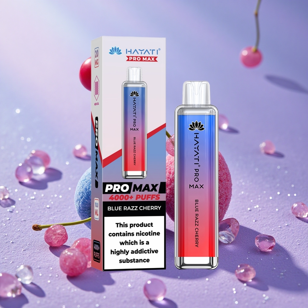 Hayati Pro Max 4000 Puffs Chanh Xanh Dâu Xanh Hệ Thống Cuộn Dây Lưới Kép 1.1 Ohm Pin 1400mAh