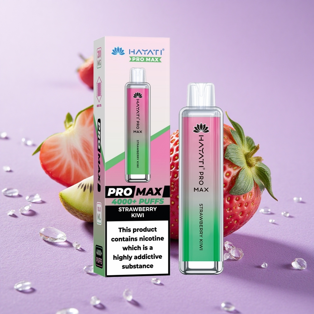 Hayati Pro Max 4000 Puffs Dâu Tây Kiwi Pin 1400mAh Đèn LED