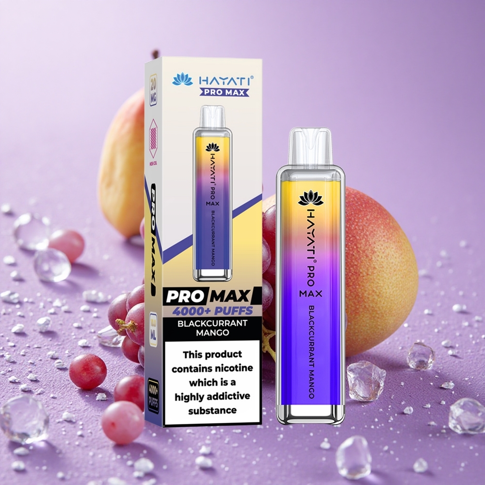 Hayati Pro Max 4000 Puffs Hỗn Hợp Xoài Mâm Xôi Đen Pin 1400mAh Bộ Đôi Cuộn Lưới 1.1 Ohm