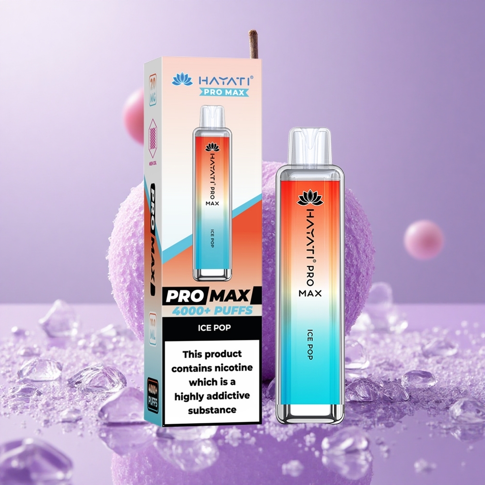 Hayati Pro Max 4000 Puffs Ice Pop Vị Đá Bào Pin 1400mAh Bộ Đôi Cuộn Mesh 1.1 Ohm