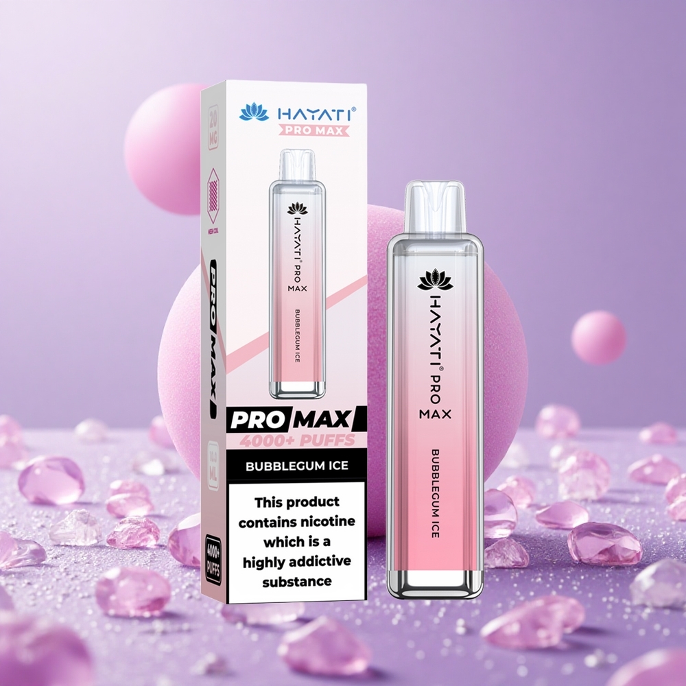 Hayati Pro Max 4000 Puffs Kẹo Cao Su Đá Cường Độ Nicotin 2%, 5% Pin Sạc 1400mAh