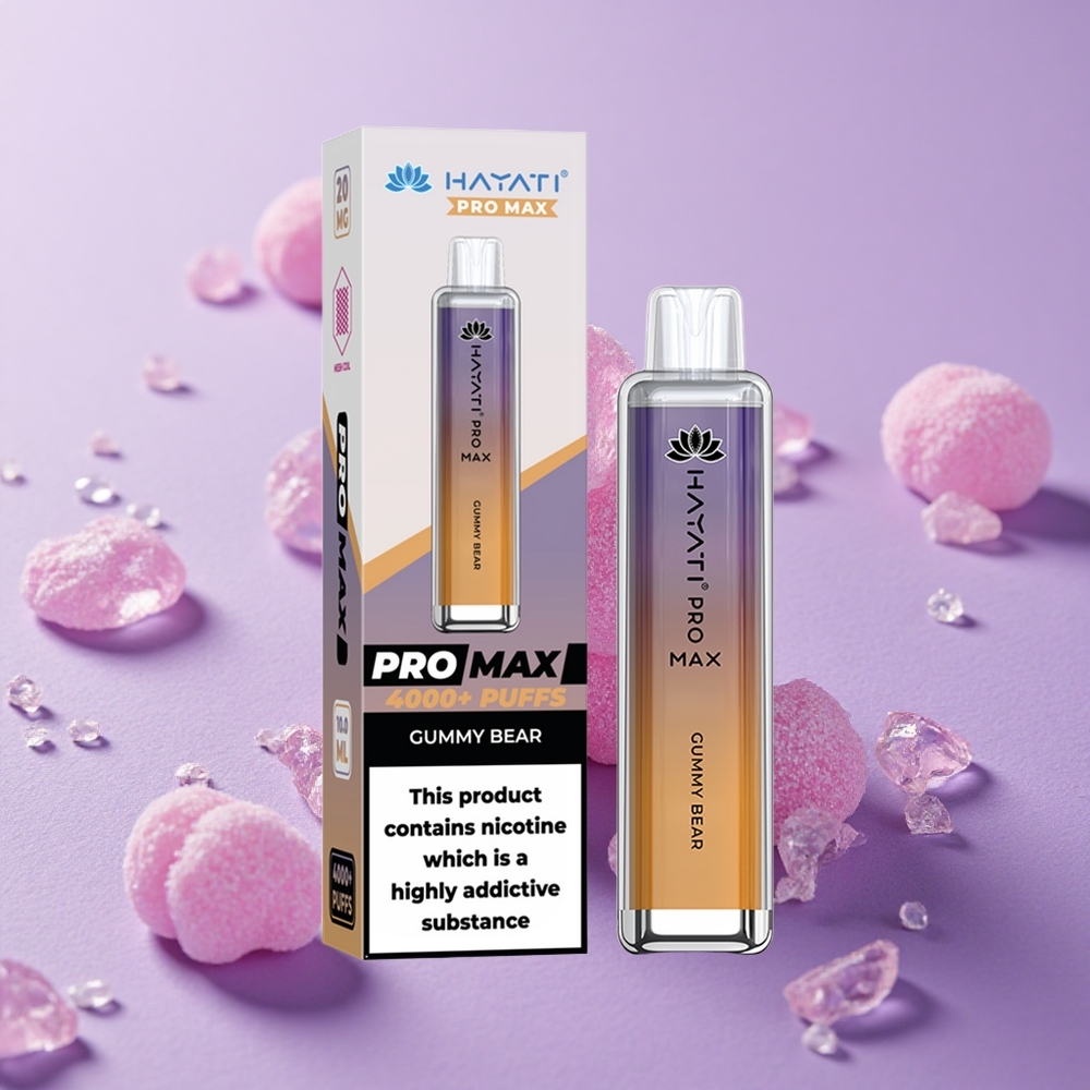Hayati Pro Max 4000 Puffs Kẹo Gấu Pin Sạc 1400mAh Bình Chứa Tự Động 10ml