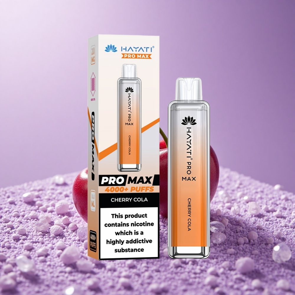 Hayati Pro Max 4000 Puffs Thuốc Lá Điện Tử Cherry Cola Pin 1400mAh Bộ Đôi Cuộn 1.1 Ohm