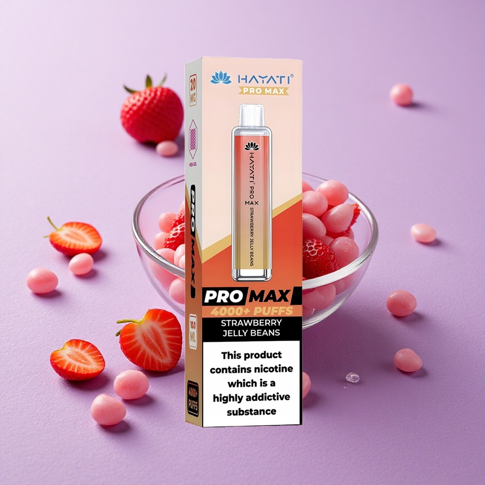 Hayati Pro Max 4000 Puffs Thuốc Lá Điện Tử Dùng Một Lần Dâu Thạch - Pin 1400mAh, Bình Chứa 2ml Tự Động Nạp 10ml