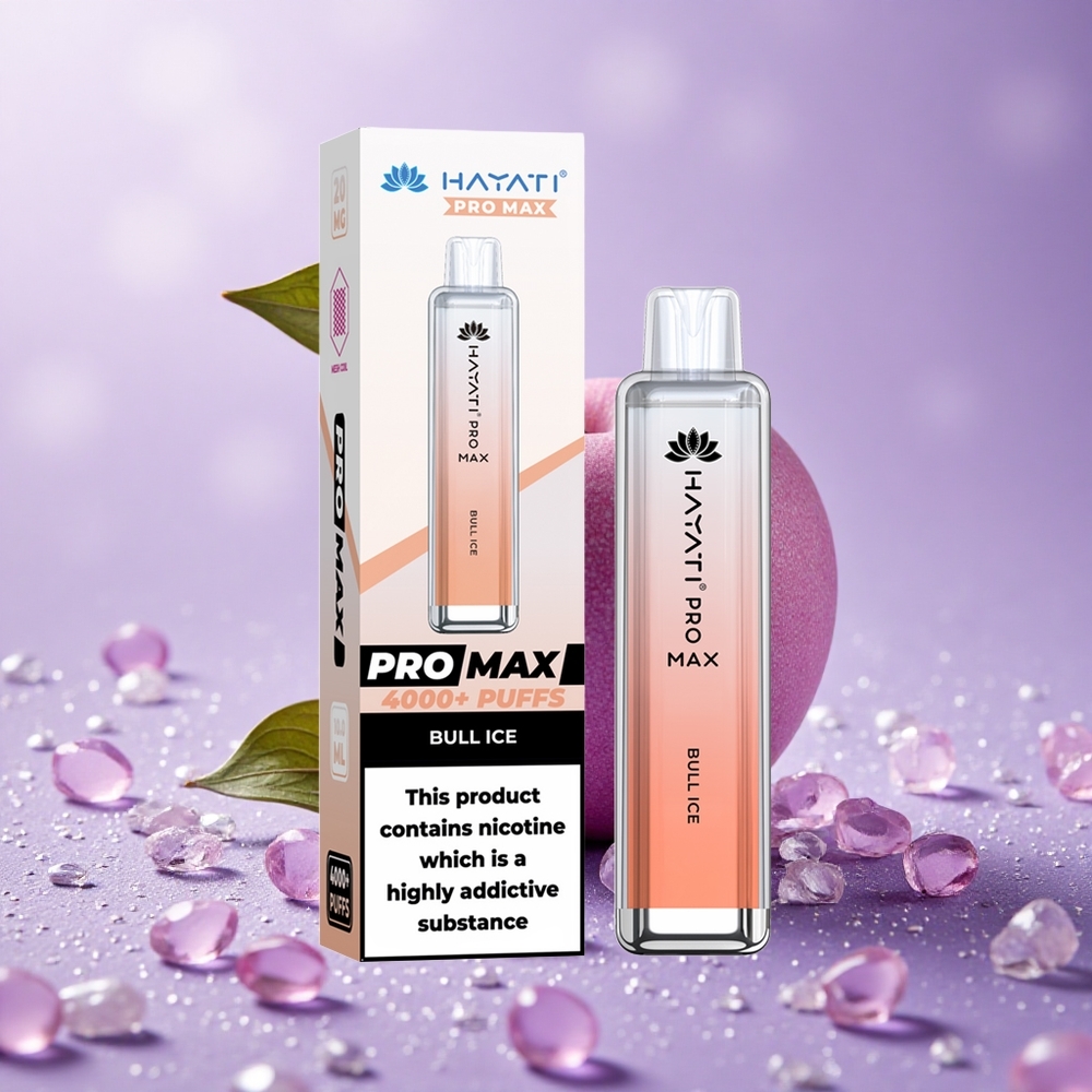 Hayati Pro Max 4000 Puffs Tinh Thể Đá Bò Dual 1.1 Ohm Mesh Coil Pin 1400mAh