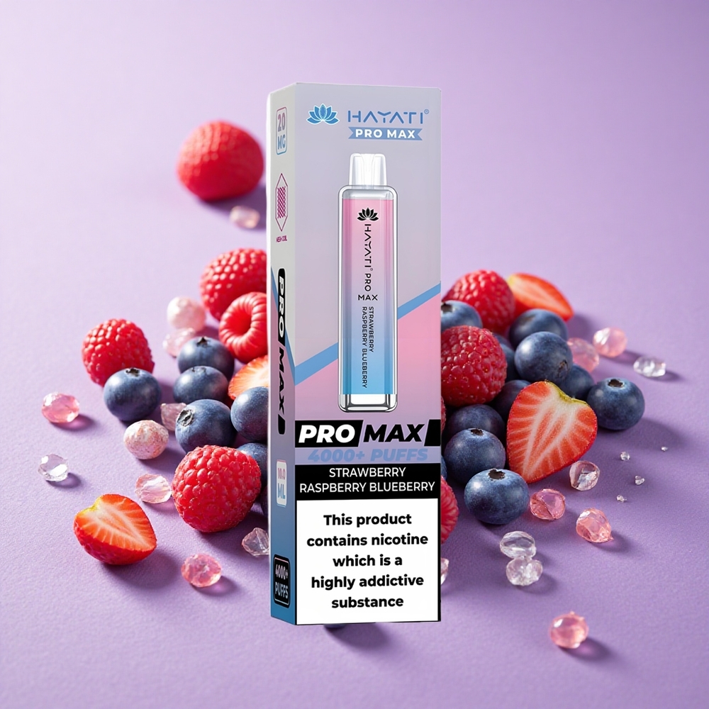 Hayati Pro Max 4000 Puffs Tinh Thể Pin Sạc 1400mAh Dâu Tây Phúc Bồn Tử Việt Quất