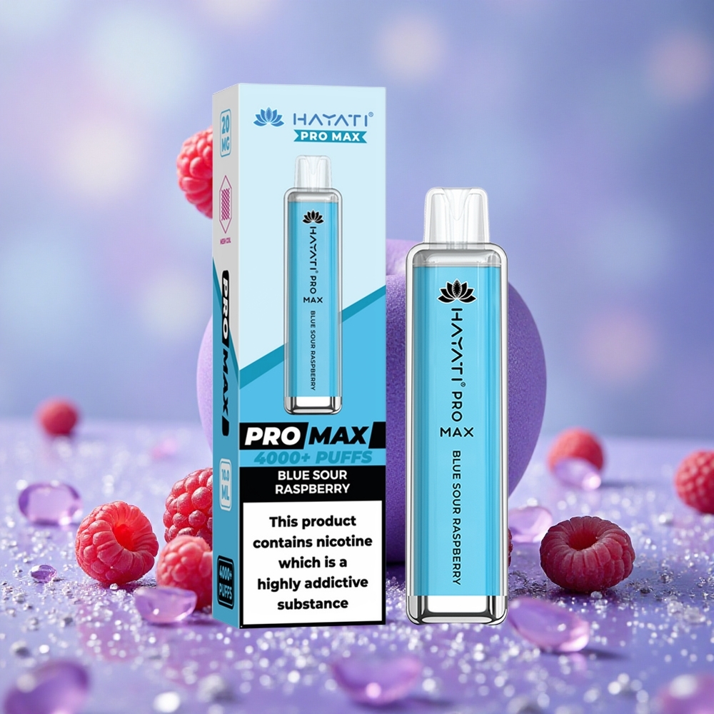 Hayati Pro Max 4000 Puffs Vị Dâu Chua Xanh Pin 1400mAh Bình Chứa 10ml Tự Động
