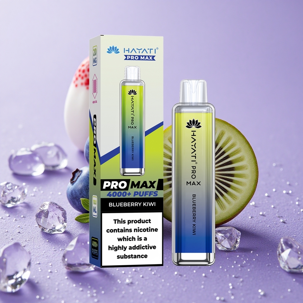 Hayati Pro Max 4000 Puffs Việt Quất Kiwi Pin 1400mAh Bình Chứa 2ml