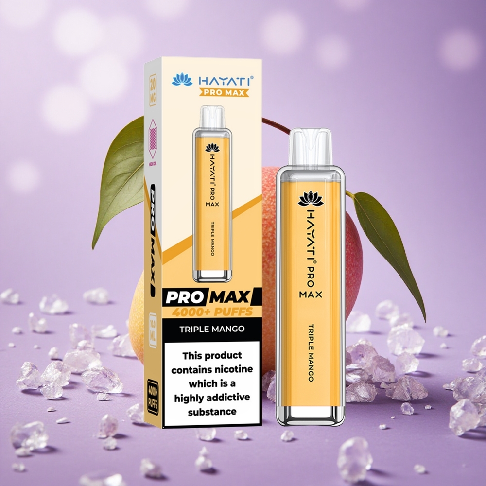 Hayati Pro Max 4000 Puffs Xoài Ba Vị Pin Sạc 1400mAh Đèn LED
