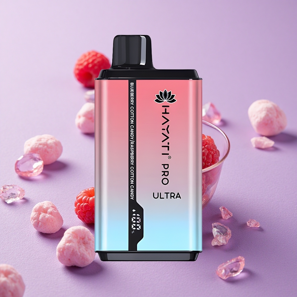 Hayati Pro Ultra 15000 Puffs Dâu Tây Kẹo Bông Dịu Nhẹ 850mAh