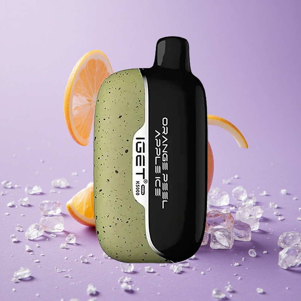 IGET Moon K5000 Puffs Vape dùng một lần Cam Vỏ Cam Táo Đá Trọng Lượng Tịnh: 81.5g Kích Thước: 49.5x25.3x99.4 mm
