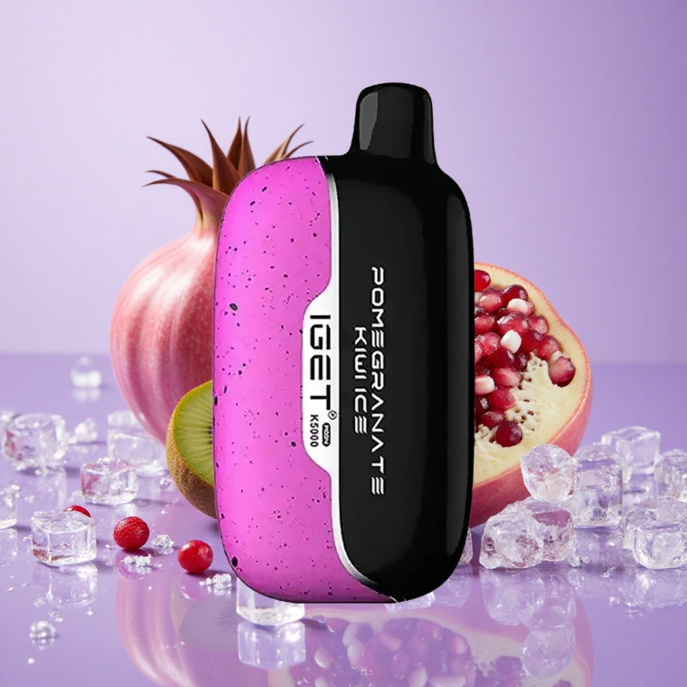 IGET Moon K5000 Puffs Vape dùng một lần Lựu Kiwi Đá - Trọng lượng ròng: 81.5 g - Kích thước: 49.5x25.3x99.4 mm