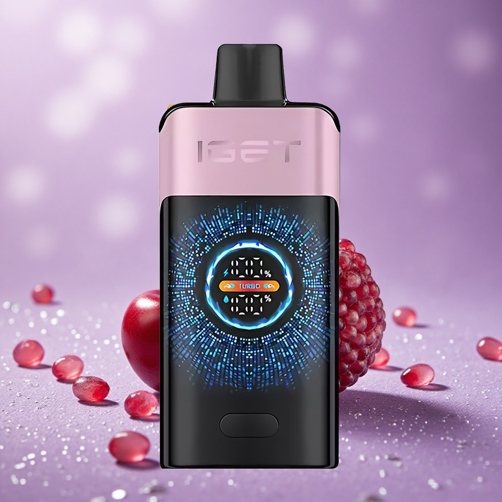 IGET ONE 12000 Puffs Anh Đào Lựu Đỏ Màn Hình Màu Cong Lớn Pin 2700 mAh