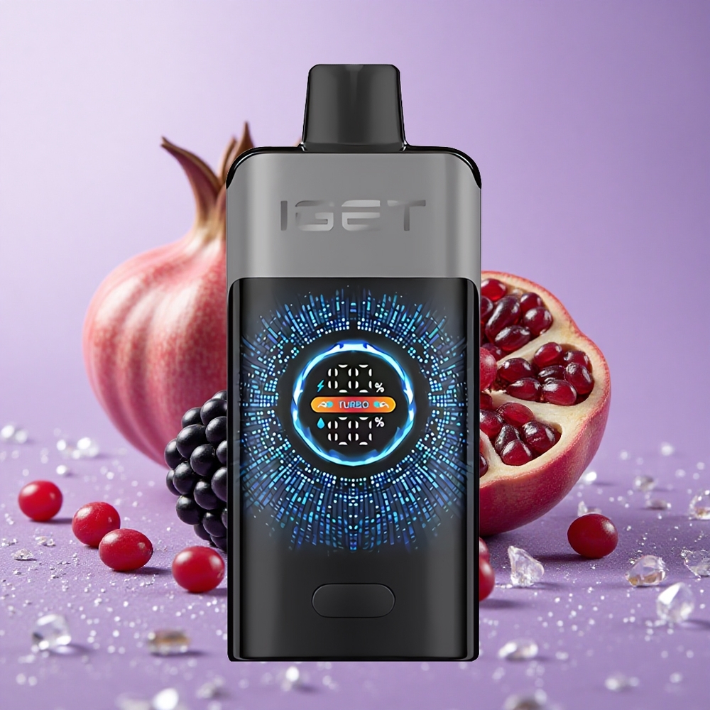 IGET ONE 12000 Puffs Mâm Xôi Cherry Lựu Màn Hình Màu Cong Lớn Pin 2700 mAh