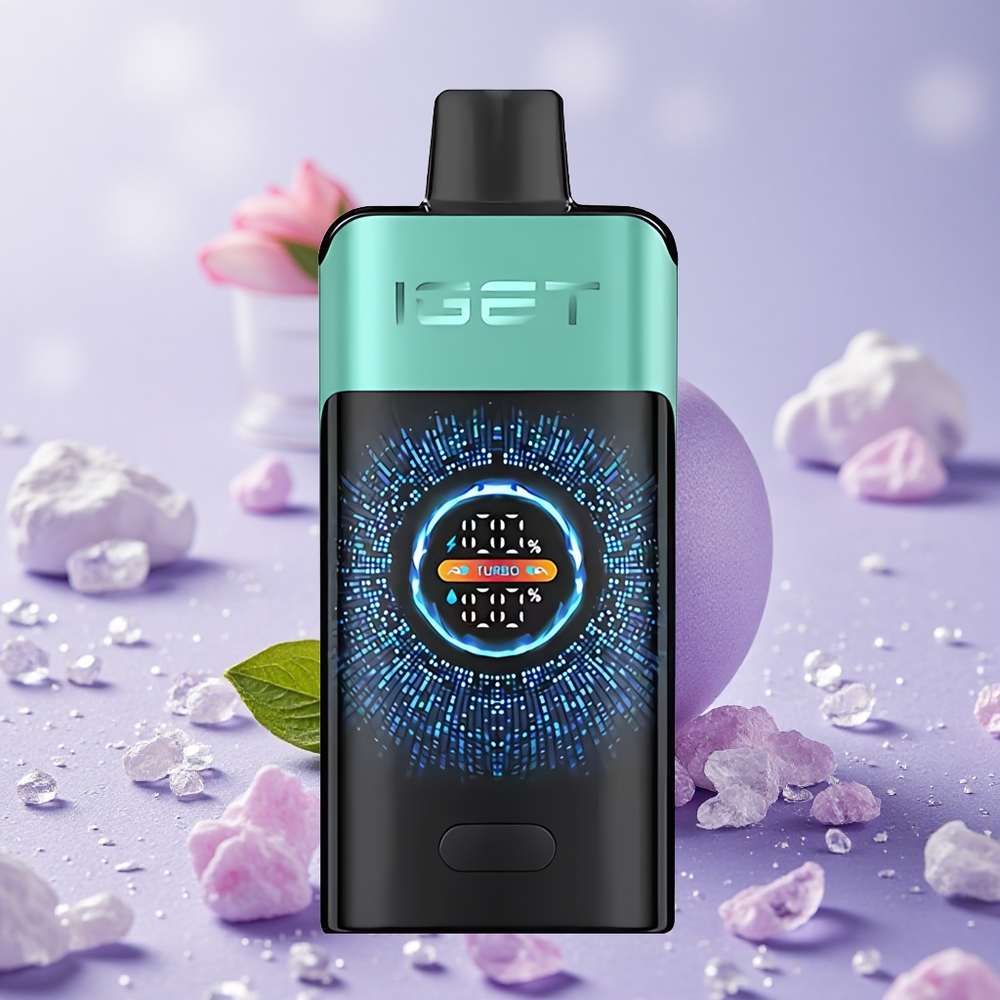 IGET ONE 12000 Puffs Máy Vape Dùng Một Lần Bạc Hà Mùa Xuân Núi Đá Màn Hình Cong Màu Sắc Lớn và Pin 2700 mAh