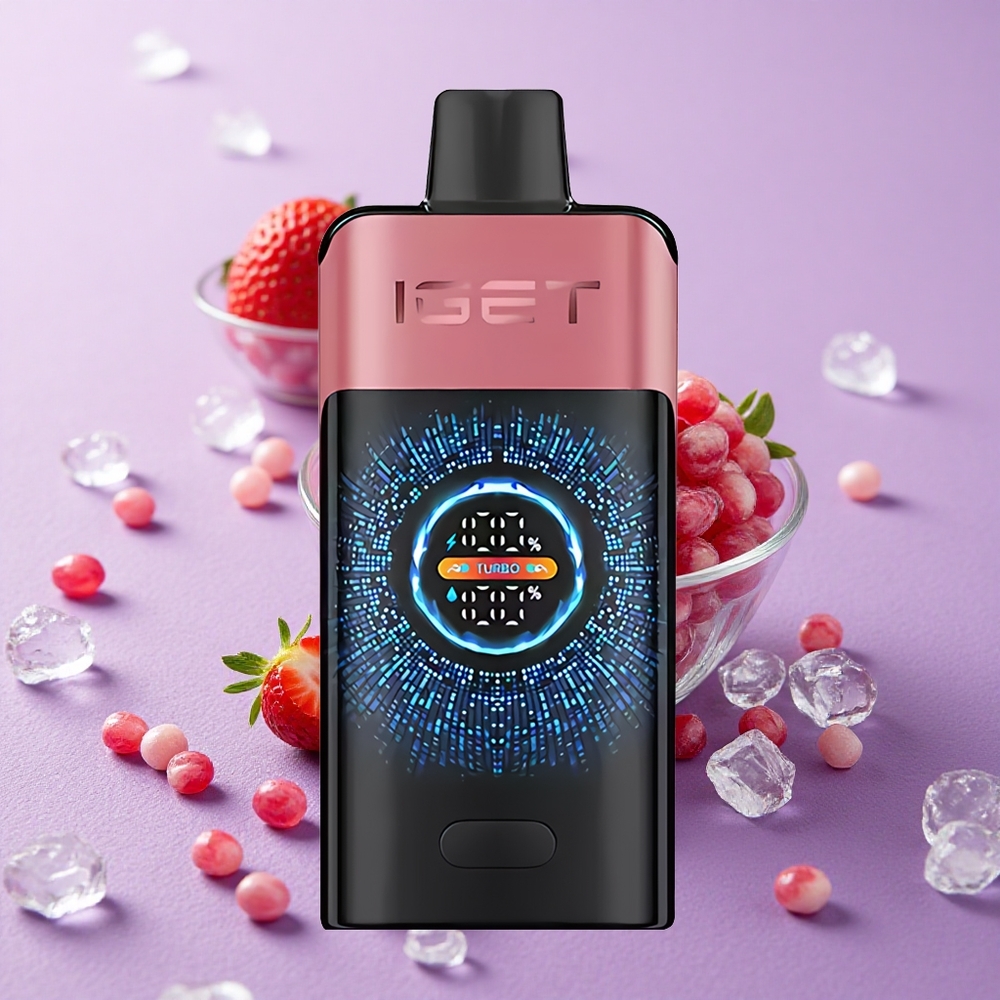 IGET ONE 12000 Puffs Thuốc Lá Điện Tử Dùng Một Lần Dâu Tây Lựu Đá Màn Hình Màu Cong Lớn Pin 2700 mAh