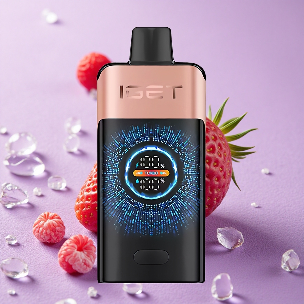 IGET ONE 12000 Puffs Thuốc Lá Điện Tử Dâu Tây - Mâm Xôi Màn Hình Màu Cong Lớn
