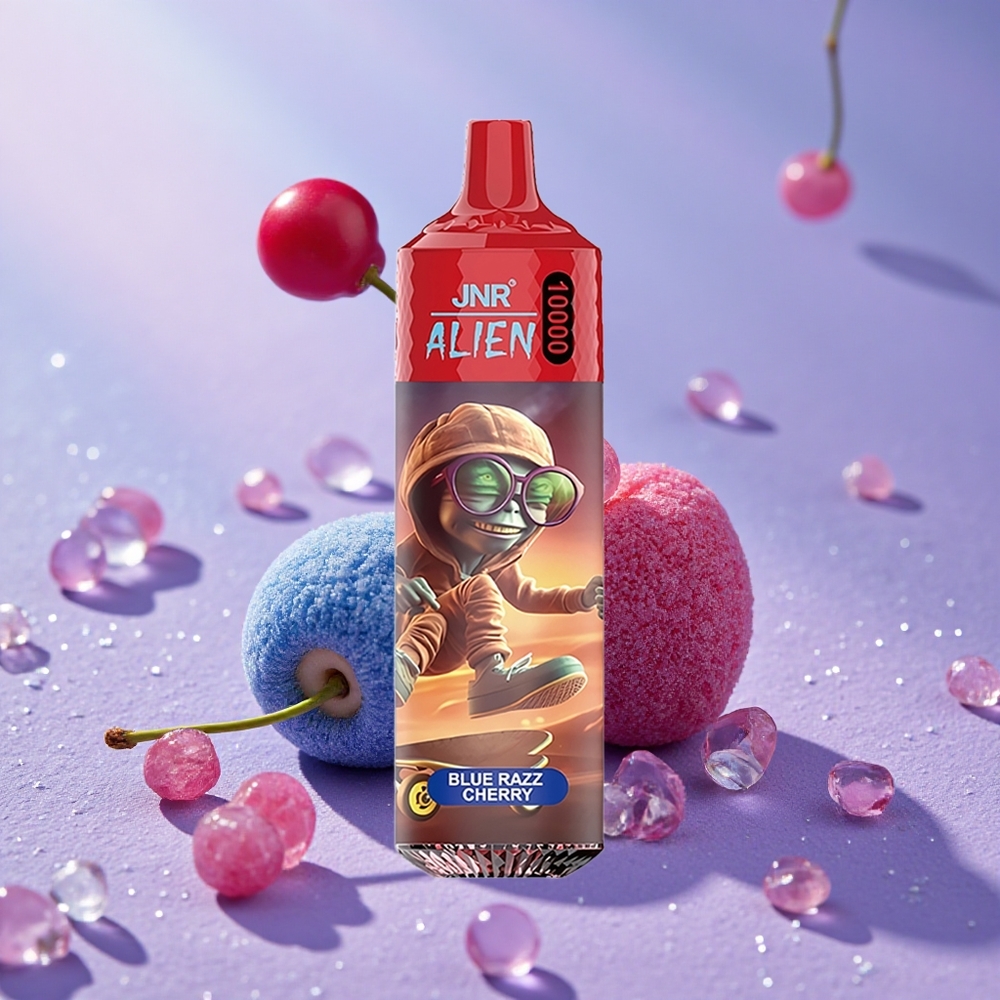 JNR Alien 10000 Puffs Blue Razz Cherry Pin 850mAh Đèn LED RGB