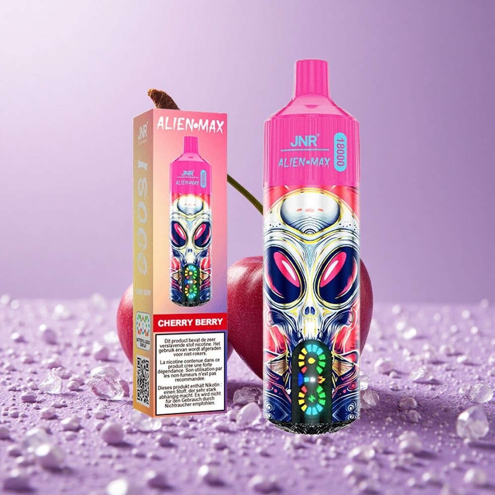 JNR Alien Max 18000 Puffs Cherry Berry Màn Hình LED Thông Minh & Pin 850mAh