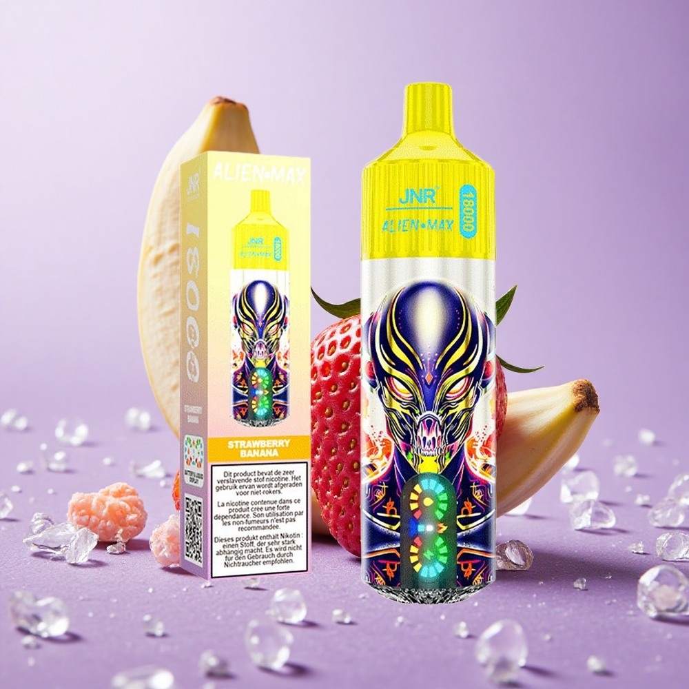 JNR Alien Max 18000 Puffs Dâu Chuối Màn Hình LED Thông Minh & Pin 850mAh
