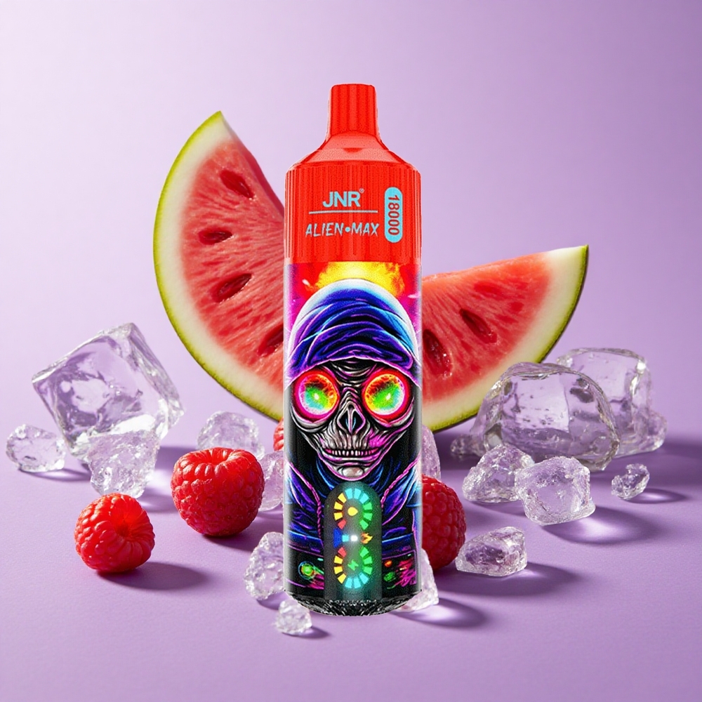 JNR Alien Max 18000 Puffs Mâm Xôi Dưa Hấu Đá Màn Hình LED Thông Minh & Pin 850mAh