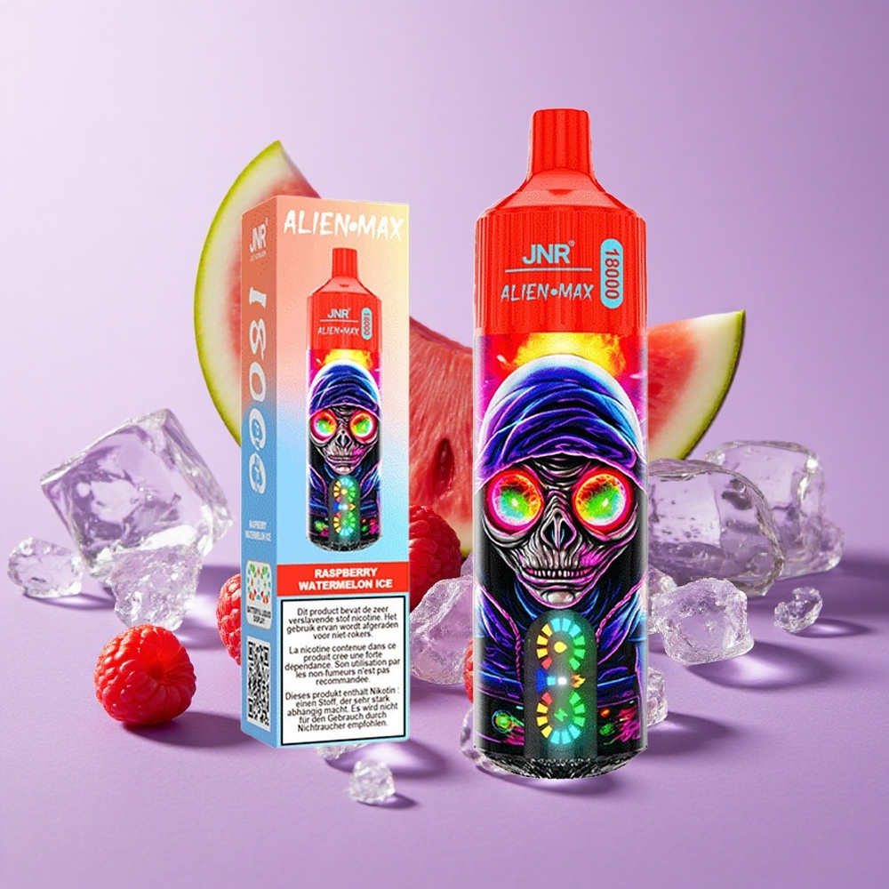 JNR Alien Max 18000 Puffs Mâm Xôi Dưa Hấu Đá Màn Hình LED Thông Minh & Pin 850mAh