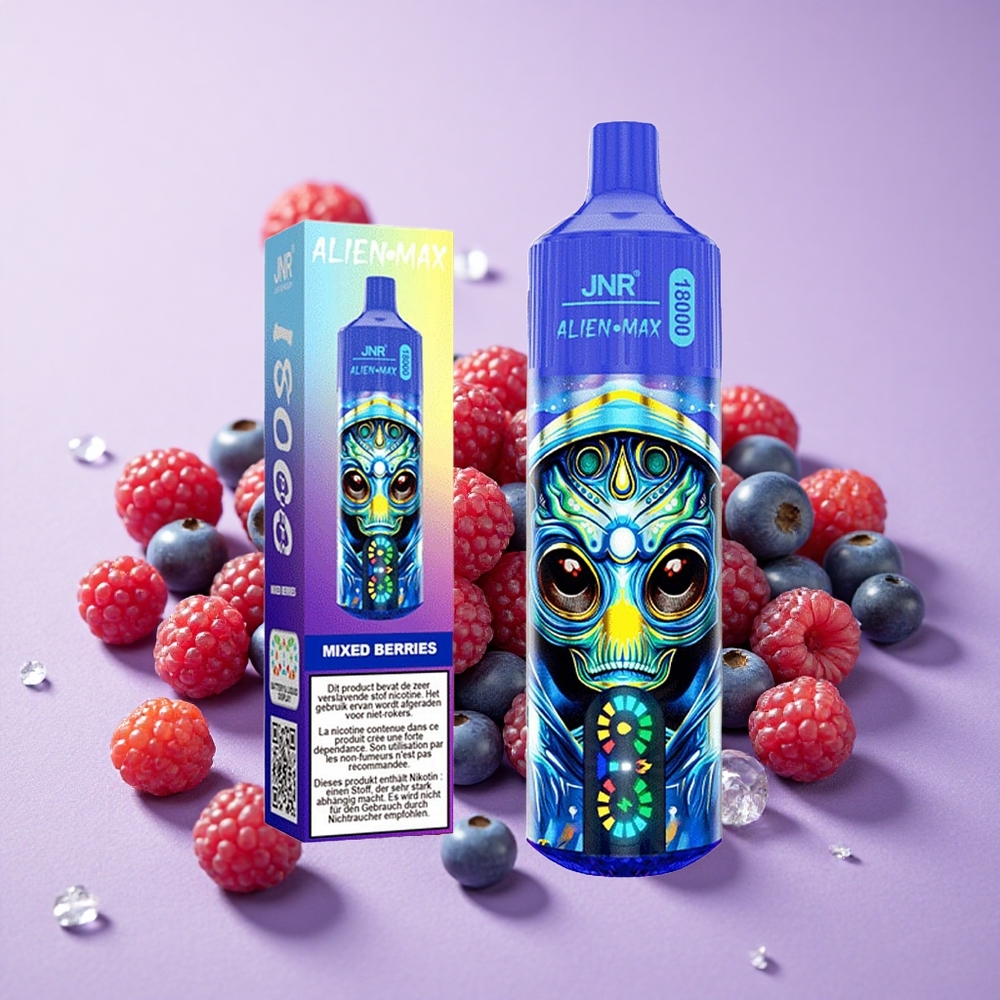 JNR Alien Max 18000 Puffs Mixed Berries Màn Hình LED Thông Minh & Pin 850mAh