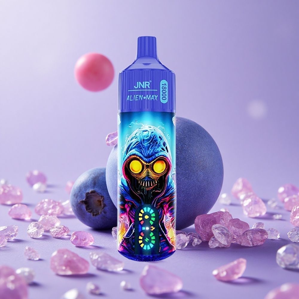 JNR Alien Max 18000 Puffs Việt Quất Kẹo Bong Bóng Màn Hình LED Thông Minh Pin 850mAh
