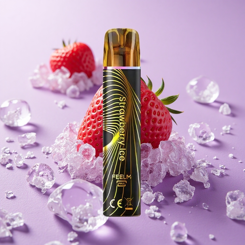 JNR Black&Golden 800 Puffs Tinh Dầu Dâu Tây Đá 550mAh 2ml