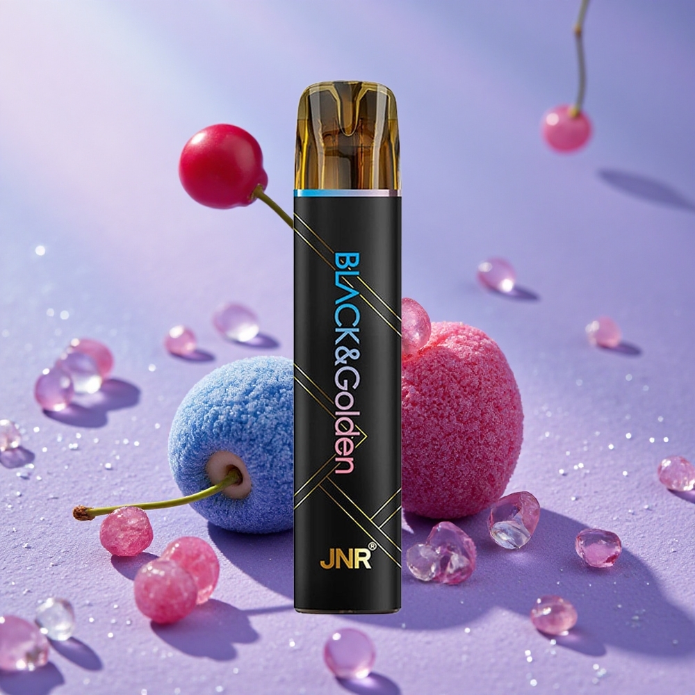 JNR Black&Golden 800 Số Puffs Blue Razz Cherry 550mAh Pin 2ml Dung Lượng Tinh Dầu