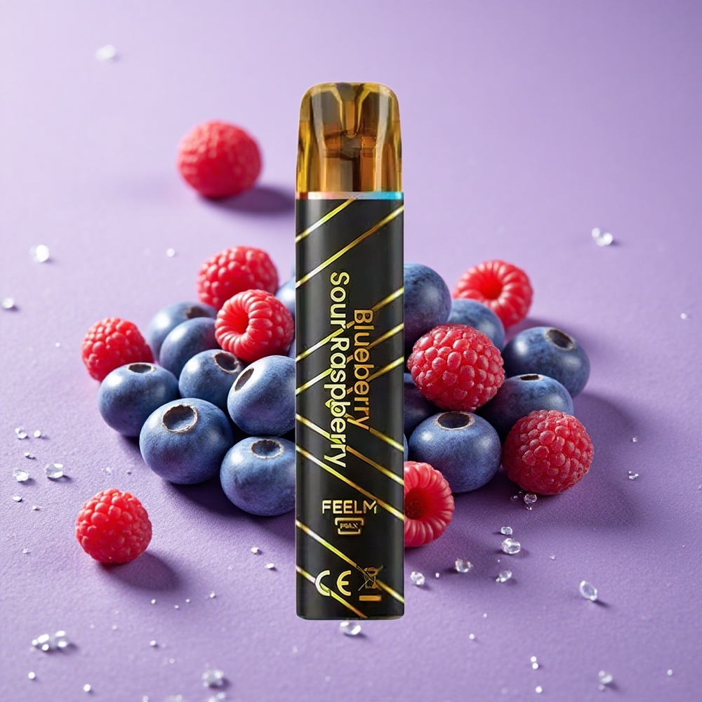 JNR Black&Golden 800 Số Puffs Pin 550mAh Vi Vape dùng một lần Dâu Xanh & Mâm Xôi Chua