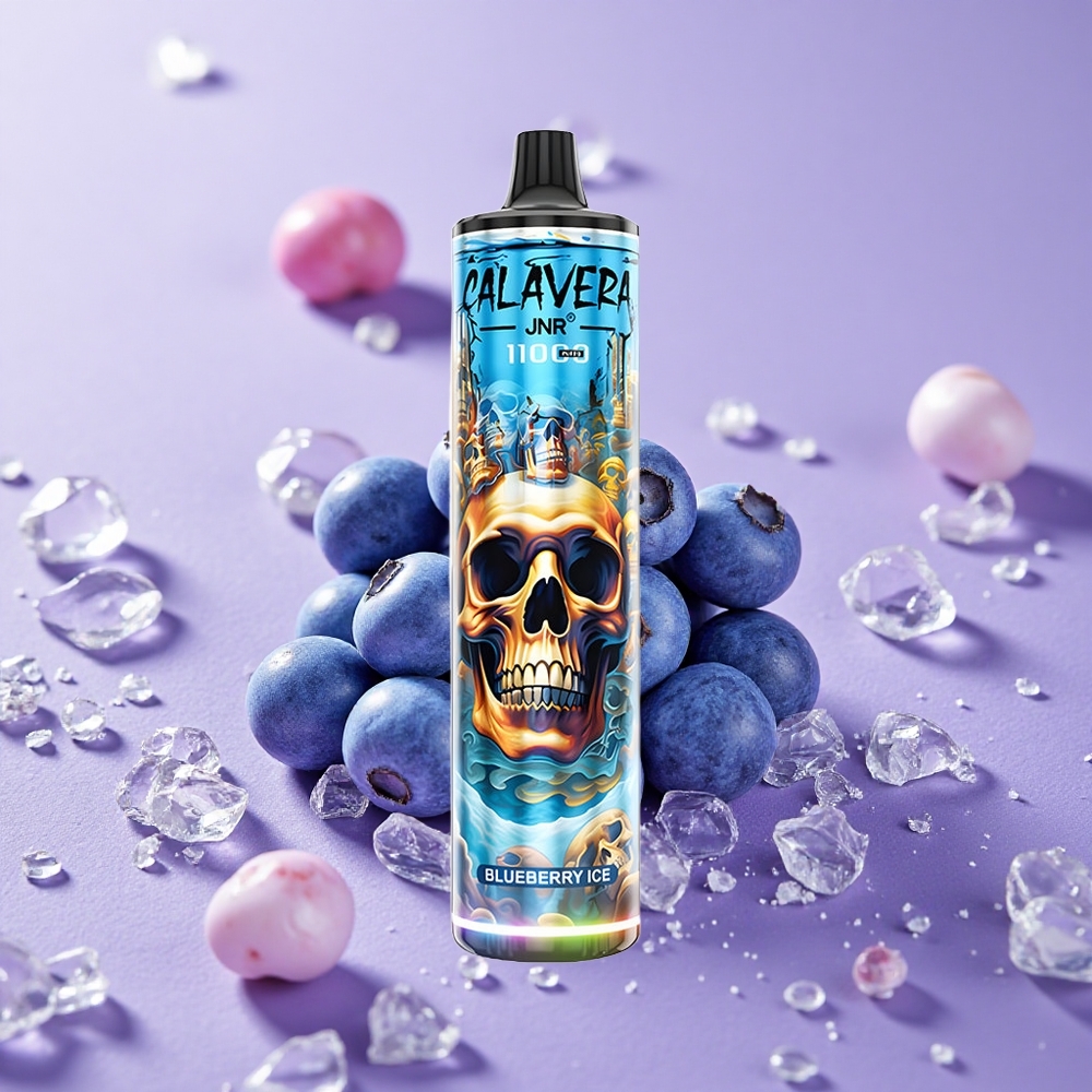 JNR Calavera 11000 Puffs Dâu Xanh Đá Cổng Sạc Type-C Dung Lượng Pin 850 mAh