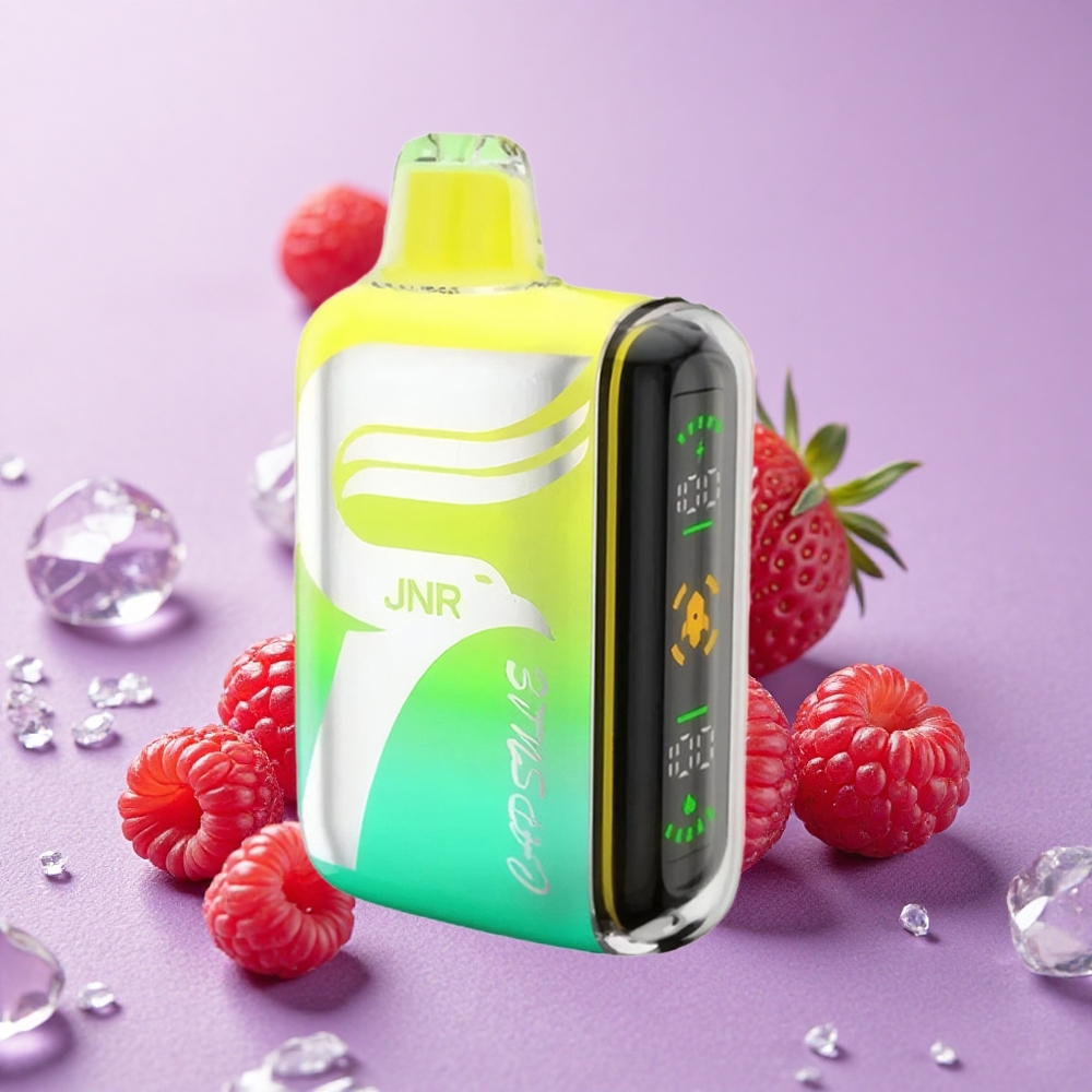JNR Capsule 15000 Puffs Dâu Phúc Bồn Tử Cherry Pin 850mAh Màn Hình LED Thông Minh