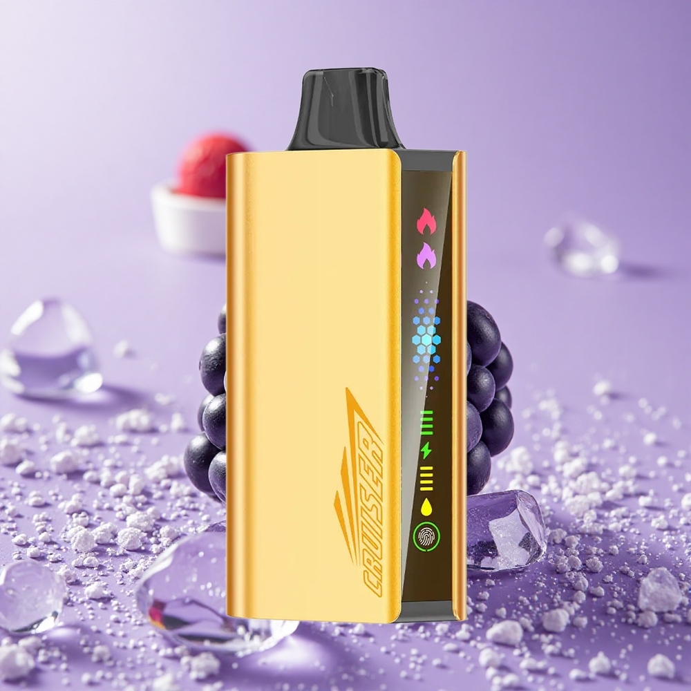 JNR Cruiser 12000 Puffs Vị Mâm Xôi Đá Pin Tích Hợp 3500 mAh Màn Hình Hiển Thị Hoạt Hình
