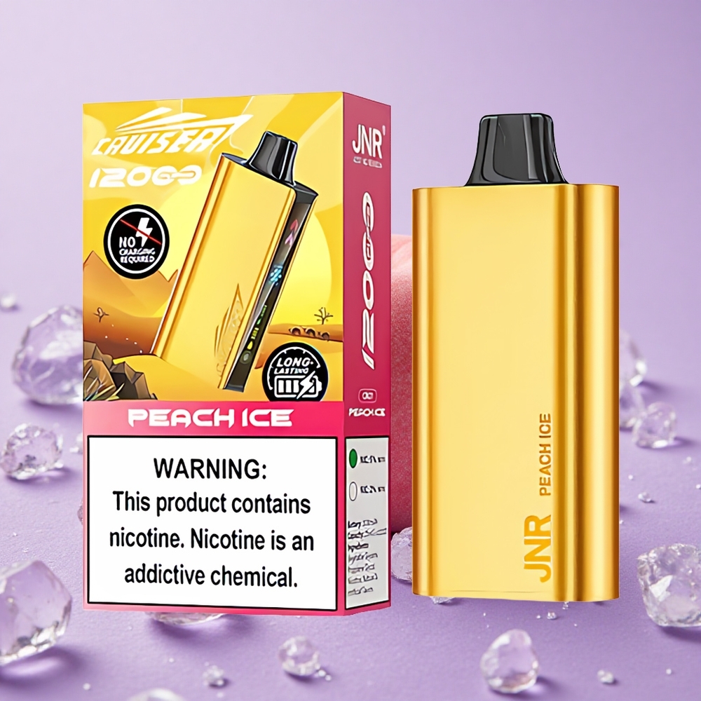 JNR Cruiser 12000 Puffs Đào Đá Pin Tích Hợp 3500mAh Màn Hình Hiển Thị Hoạt Hình