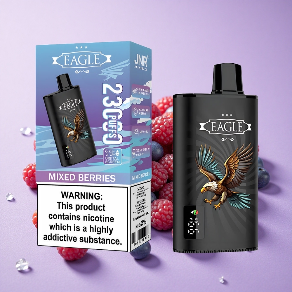 JNR EAGLE Smart 23000 Puffs Vape dùng một lần Quả Mọng Hỗn Hợp Màn Hình Kỹ Thuật Số Pin 750mAh