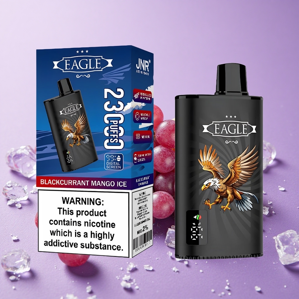 JNR EAGLE Smart 23000 Puffs Vape dùng một lần Xoài Đen Đá Màn Hình Kỹ Thuật Số Pin 750mAh