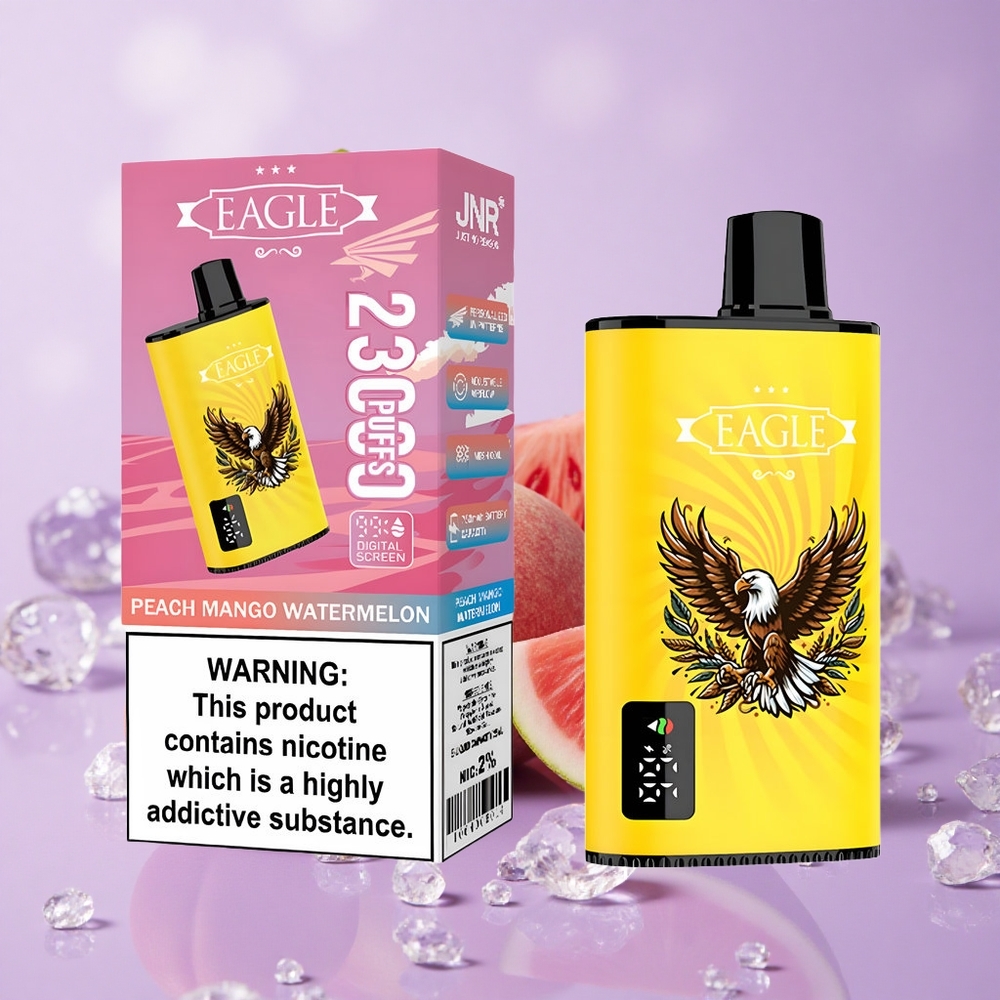 JNR EAGLE Smart 23000 Puffs Đào Xoài Dưa Hấu Màn Hình Kỹ Thuật Số Pin 750mAh