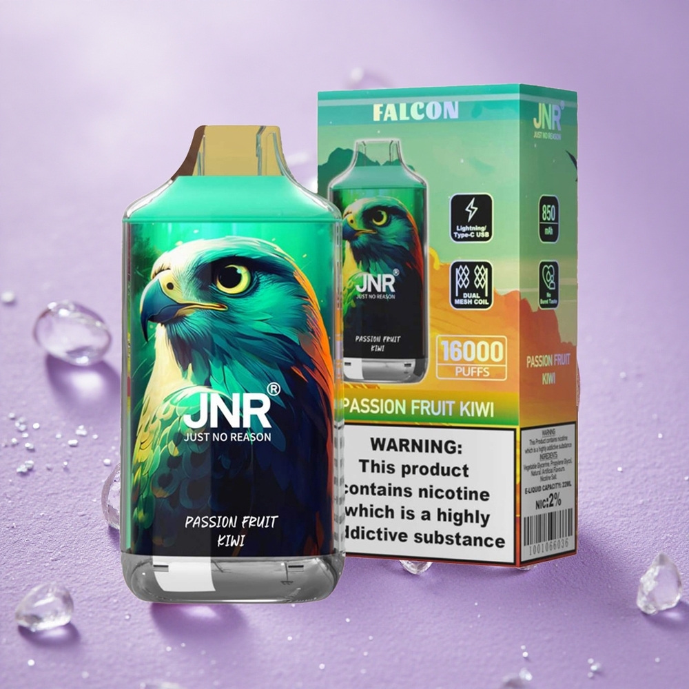 JNR Falcon 16000 Puffs Chanh Dây Kiwi Pin 850 mAh & Dung Lượng Tinh Dầu 22ml